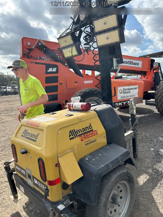 2022 Allmand NLV3GR (4) LED Light Fixture 350W, 23' Vertical Mast, 3kW Prime, Towable