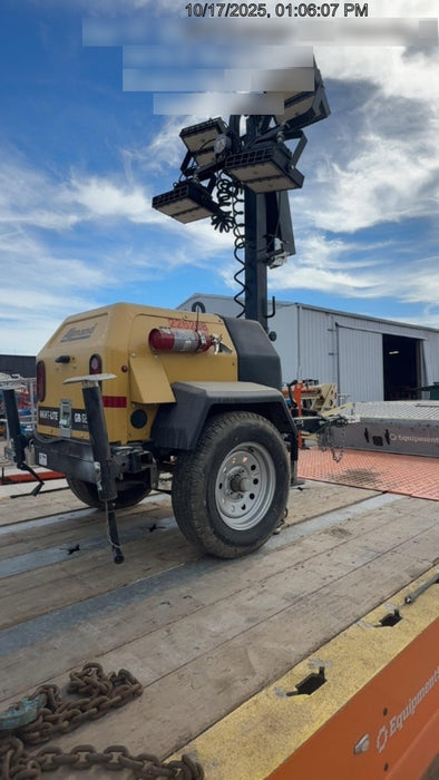 2022 Allmand NLV3GR (4) LED Light Fixture 350W, 23' Vertical Mast, 3kW Prime, Towable, Deep Sea L401, Leveling Jacks, Yanmar T4F 5.8hp