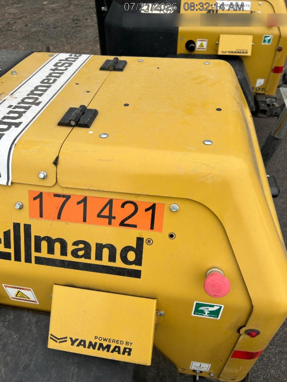 2021 Allmand NLV3GR (4) LED Light Fixture 350W, 23' Vertical Mast, 3kW Prime, Towable, Deep Sea L401, Leveling Jacks, Yanmar T4F 5.8hp