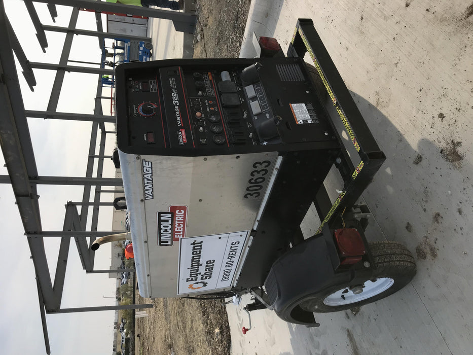 2019 Lincoln Electric Vantage 322 Welder Ready-Pak 3, Two wheel trailer, Fender and Light kit, Cable Rack