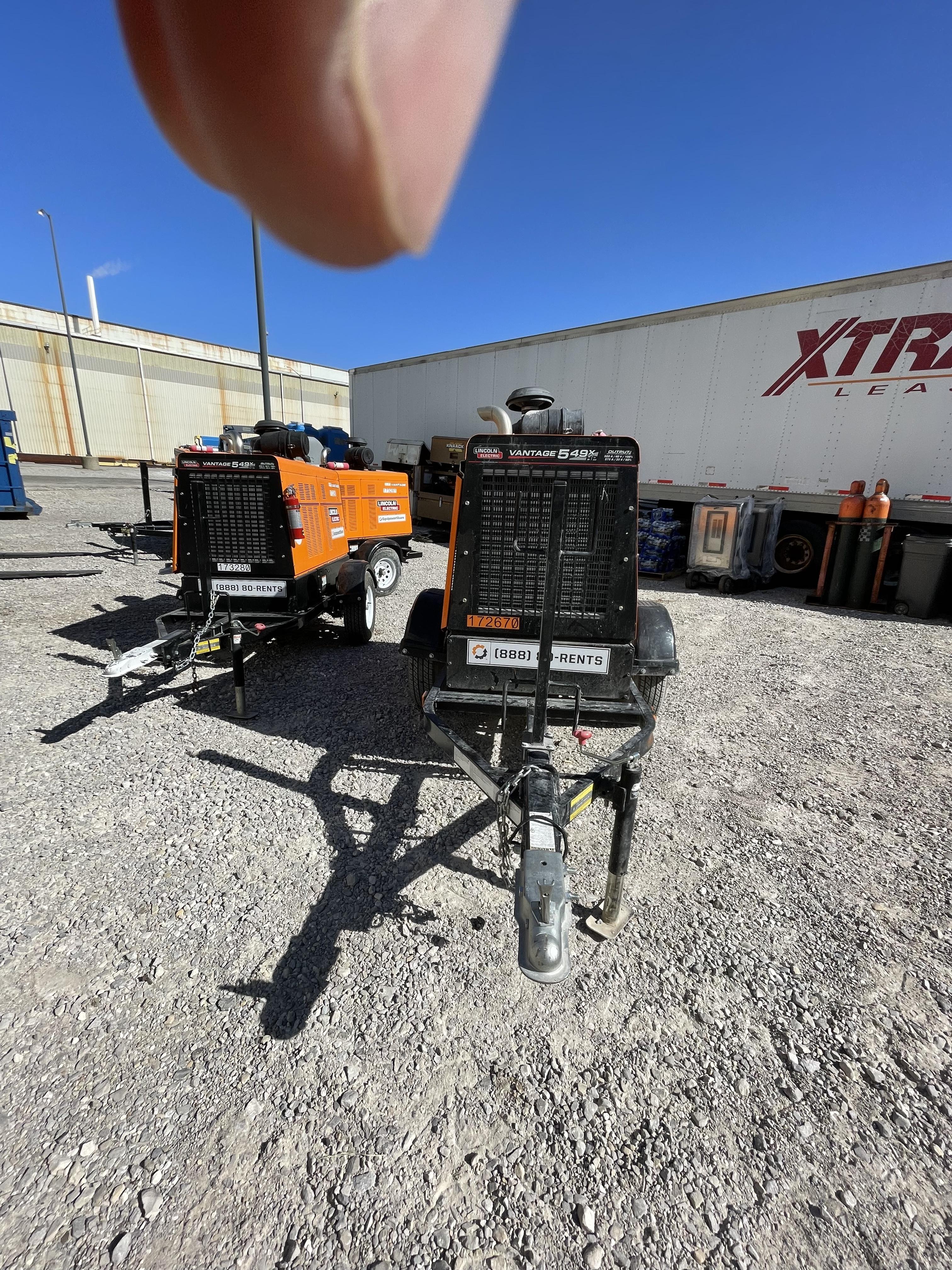 2021 Lincoln Electric Vantage 549X Ready Pak 3, ORANGE (includes trailer, cable rack, fender light kit)