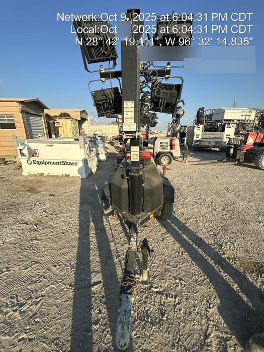 2022 Allmand NLV3GR (4) LED Light Fixture 350W, 23' Vertical Mast, 3kW Prime, Towable, Deep Sea L401, Leveling Jacks, Yanmar T4F 5.8hp