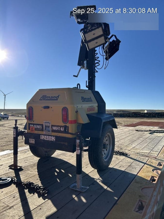 2021 Allmand NLV3GR (4) LED Light Fixture 350W, 23' Vertical Mast, 3kW Prime, Towable, Deep Sea L401, Leveling Jacks, Yanmar T4F 5.8hp