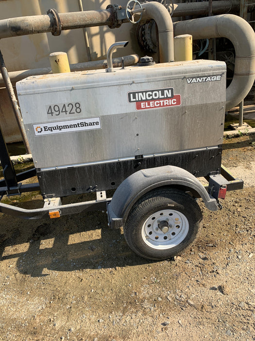 2019 Lincoln Electric Vantage 322 Ready-Pak 3, Two Wheel Trailer, Fender and Light Kit, Cable Rack
