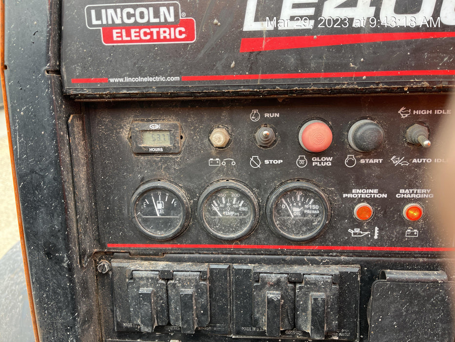 2022 Lincoln Electric LE400 Kubota V1505, Trlr, Cable Rack, Light Kit, ES Decals, T3