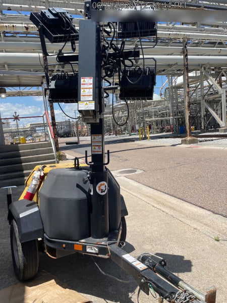2022 Allmand NLV3GR (4) LED Light Fixture 350W, 23' Vertical Mast, 3kW Prime, Towable, Deep Sea L401, Leveling Jacks, Yanmar T4F 5.8hp