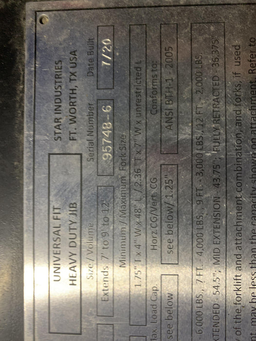 2020 STAR INDUSTRIES M1360B - Star JIB Boom