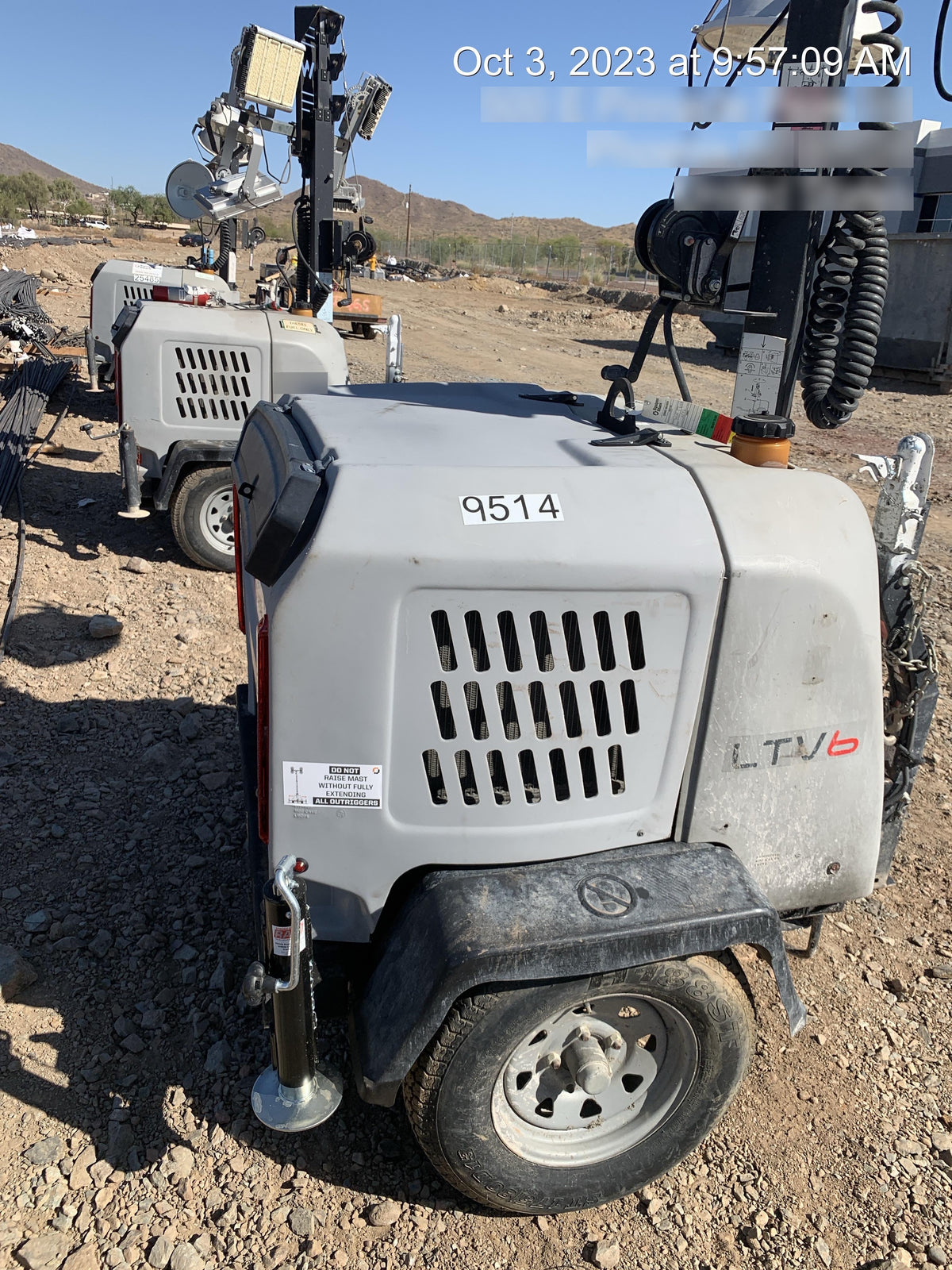 Wacker Neuson LTV6K-MH Wacker Neuson LTV6L Towable Light Tower - Kubota Engine
