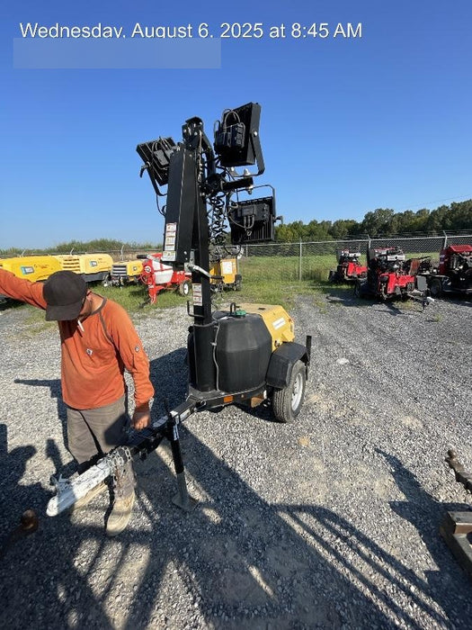 2022 Allmand NLV3GR (4) LED Light Fixture 350W, 23' Vertical Mast, 3kW Prime, Towable, Deep Sea L401, Leveling Jacks, Yanmar T4F 5.8hp