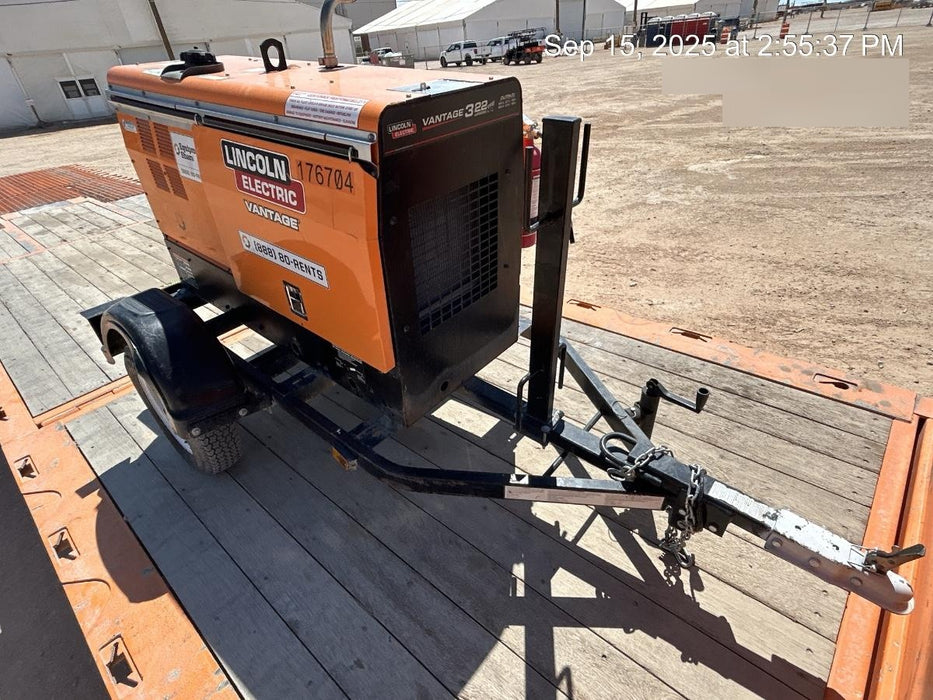 2021 Lincoln Electric Vantage 322 Vantage 322 Ready Pak 3 w/ Decals, ORANGE (includes trailer, cable rack, fender light kit) NO Telematics