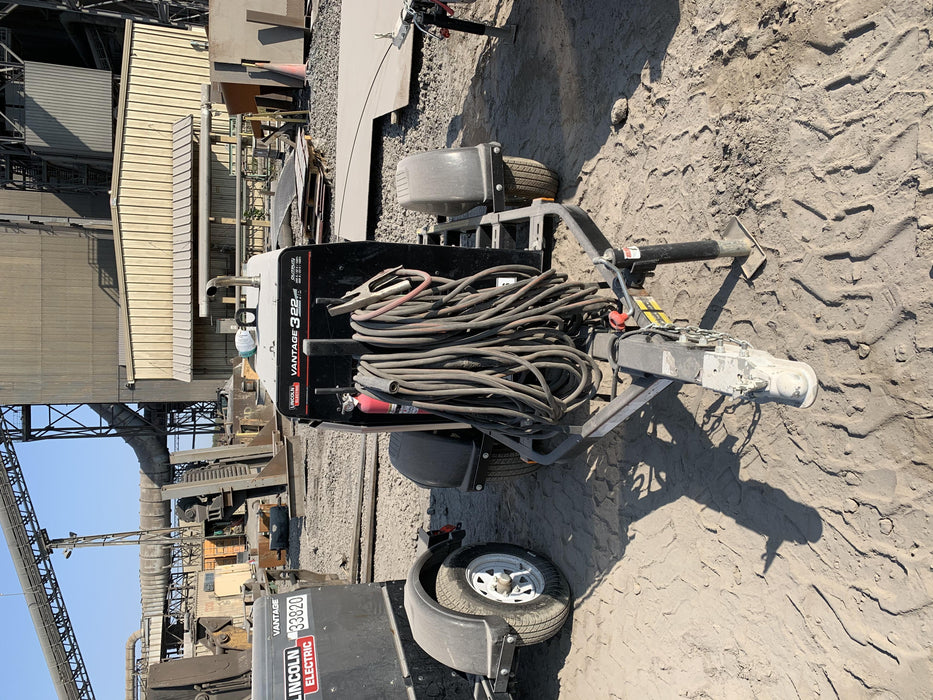 2019 Lincoln Electric Vantage 322 Ready-Pak 3, Two Wheel Trailer, Fender and Light Kit, Cable Rack