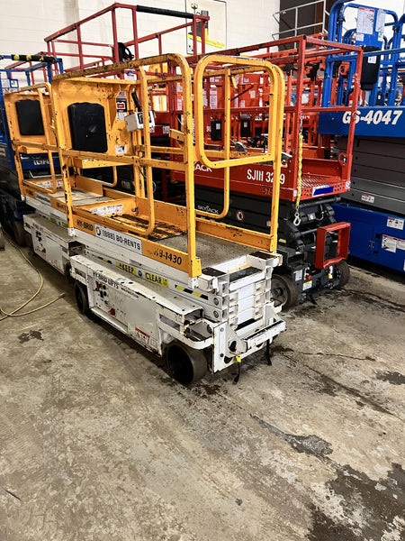 Custom Equipment HB-1430 Hy-Brid Scissor Lift
Platform capacity up to 670 lbs
Working height up to 20 ft
Weighs under 1,700 lbs
Non-marking wheels