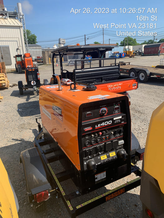 2022 Lincoln Electric LE400 Kubota V1505, Trlr, Cable Rack, Light Kit, ES Decals, T3