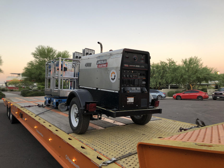 2018 Lincoln Electric Vantage 322 Welder Ready-Pak 3, Two wheel trailer, Fender and Light kit, Cable Rack