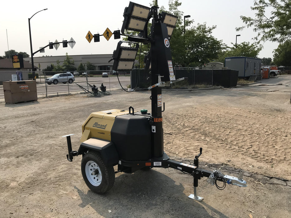 2021 Allmand NLV3GR (4) LED Light Fixture 350W, 23' Vertical Mast, 3kW Prime, Towable, Deep Sea L401, Leveling Jacks, Yanmar T4F 5.8hp