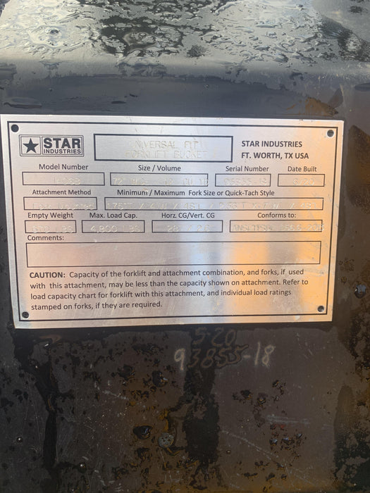 2020 STAR INDUSTRIES 1400B