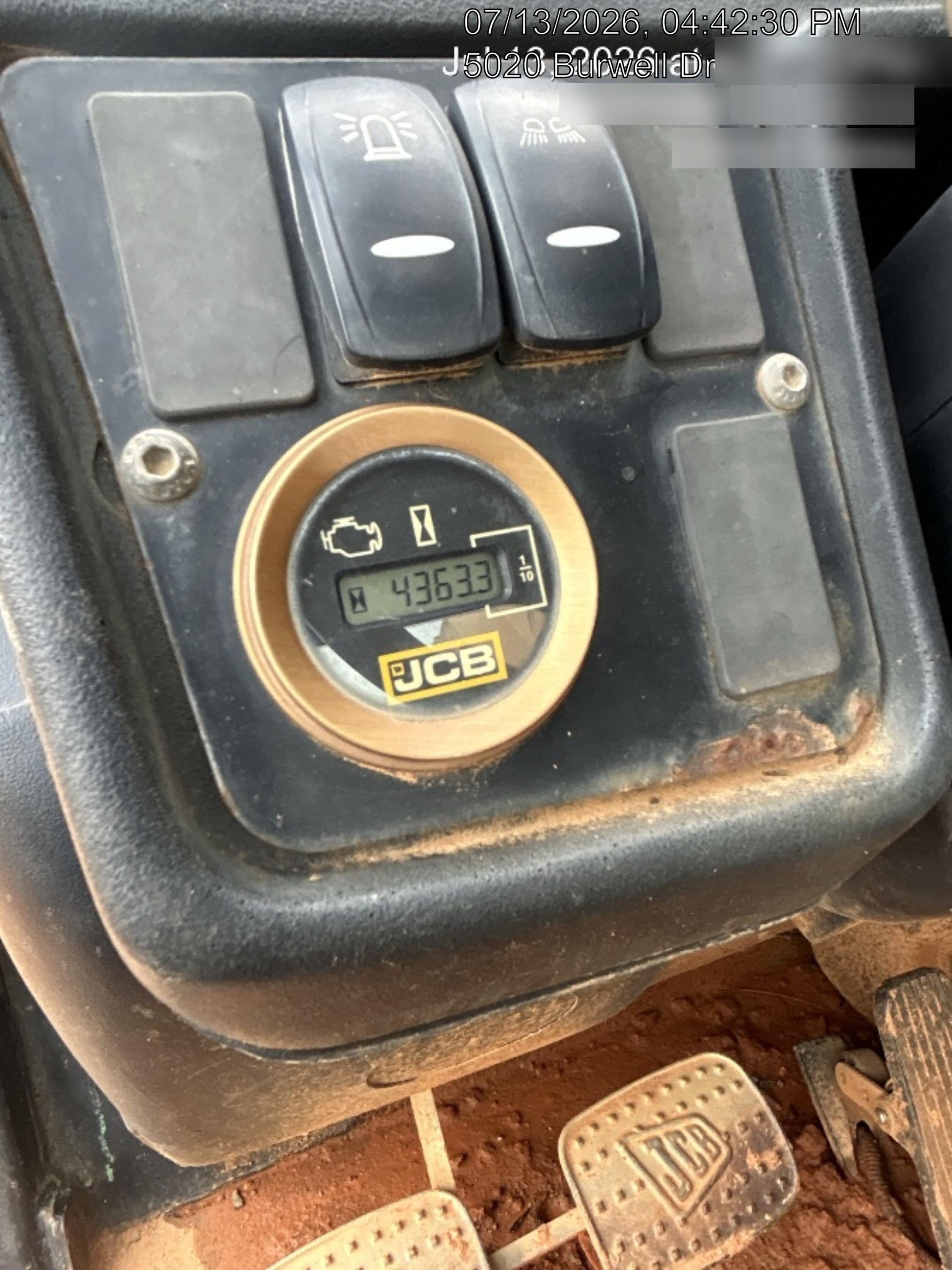 2019 JCB 510-56 Open ROPS, 74 HP, Solid Tires, Worklights, Beacon, Aux Hydraulics, Lifting Eye w/72" Carriage/60" Forks