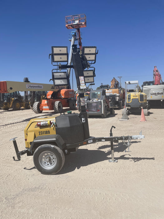 2022 Allmand NLV3GR (4) LED Light Fixture 350W, 23' Vertical Mast, 3kW Prime, Towable, Deep Sea L401, Leveling Jacks, Yanmar T4F 5.8hp