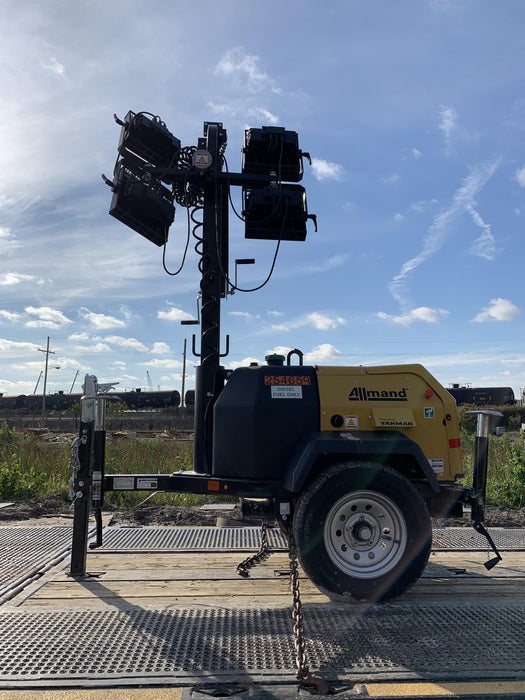 2022 Allmand NLV3GR (4) LED Light Fixture 350W, 23' Vertical Mast, 3kW Prime, Towable, ES Decals, T3