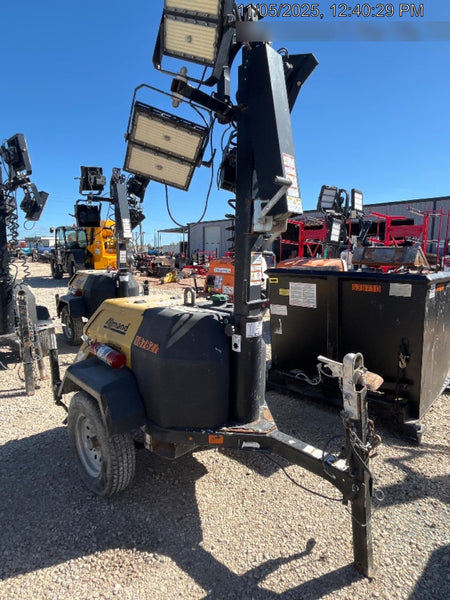 Allmand NLV3GR (4) LED Light Fixture 350W, 23' Vertical Mast, 3kW Prime, Towable, Deep Sea L401, Leveling Jacks, Yanmar T4F 5.8hp