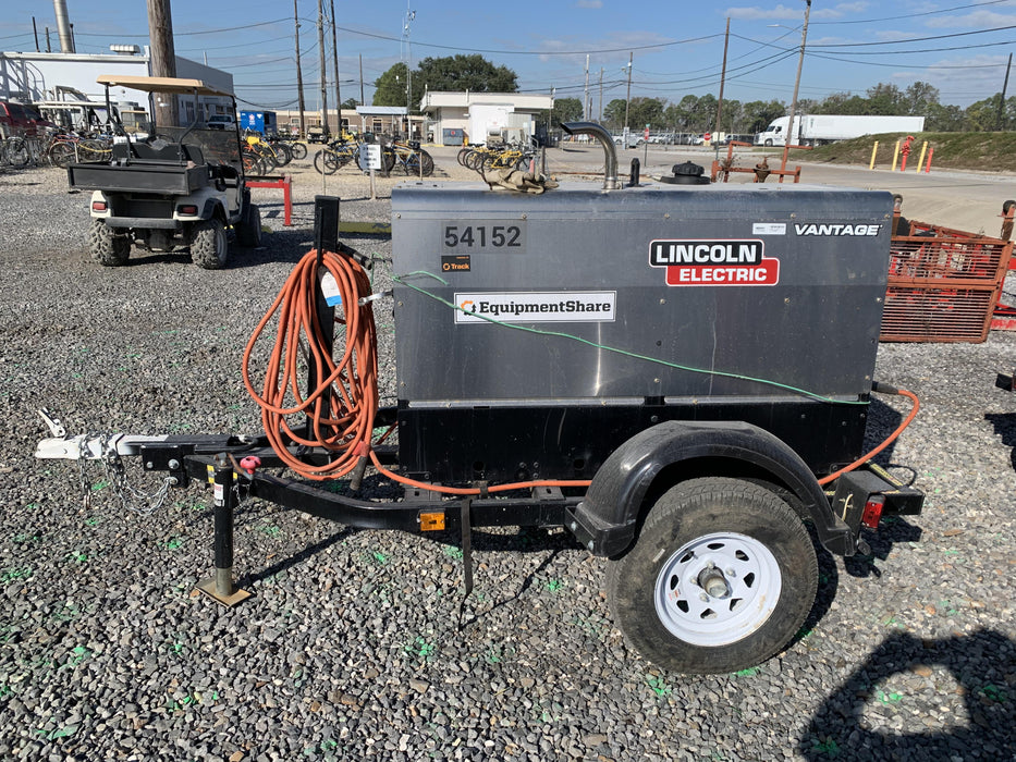 2019 Lincoln Electric Vantage 322 Welder Ready-Pak 3, Two wheel trailer, Fender and Light kit, Cable Rack