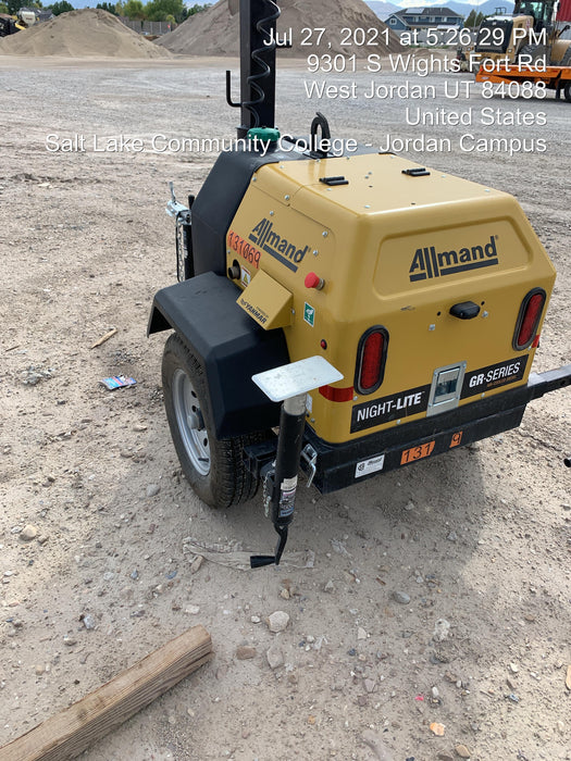 2021 Allmand NLV3GR (4) LED Light Fixture 350W, 23' Vertical Mast, 3kW Prime, Towable, Deep Sea L401, Leveling Jacks, Yanmar T4F 5.8hp