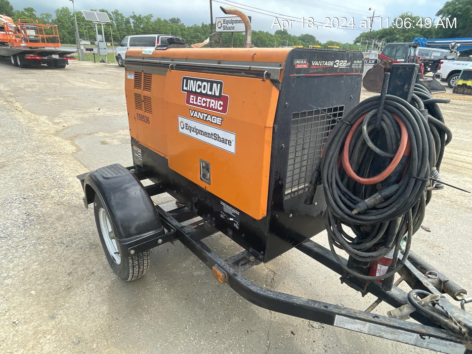 2021 Lincoln Electric Vantage 322 Vantage 322 Ready Pak 3 w/ Decals, ORANGE (includes trailer, cable rack, fender light kit) NO Telematics