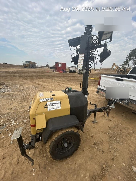 2022 Allmand NLV3GR (4) LED Light Fixture 350W, 23' Vertical Mast, 3kW Prime, Towable, Deep Sea L401, Leveling Jacks, Yanmar T4F 5.8hp