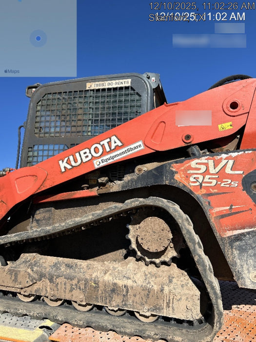 2019 Kubota SVL95-2SC Cab/Heat/Air, Standard Tracks, Standard Flow, Hydraulic QC 80" HD w/ Smooth Cutting Edge