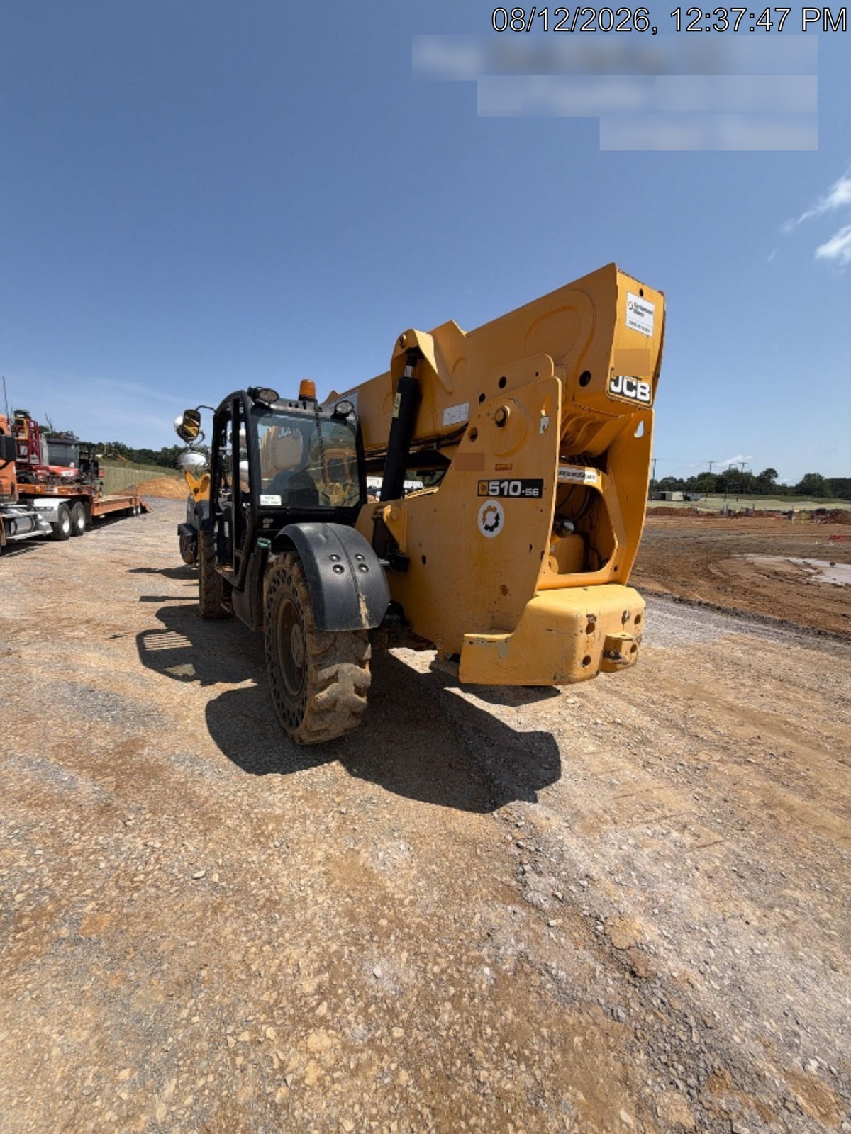 2019 JCB 510-56 Canopy, 74 HP, Solid Tires, STD Worklight, Beacon, Aux Hydraulics, Lifting Eye, Back up Alarm w/66" Carriage/60" Forks