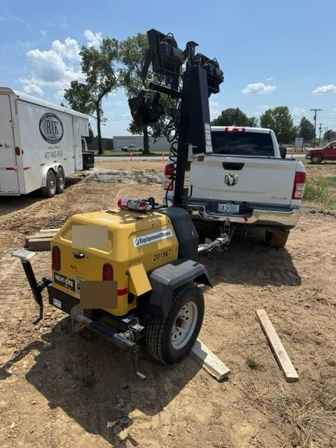 2022 Allmand NLV3GR (4) LED Light Fixture 350W, 23' Vertical Mast, 3kW Prime, Towable, Deep Sea L401, Leveling Jacks, Yanmar T4F 5.8hp