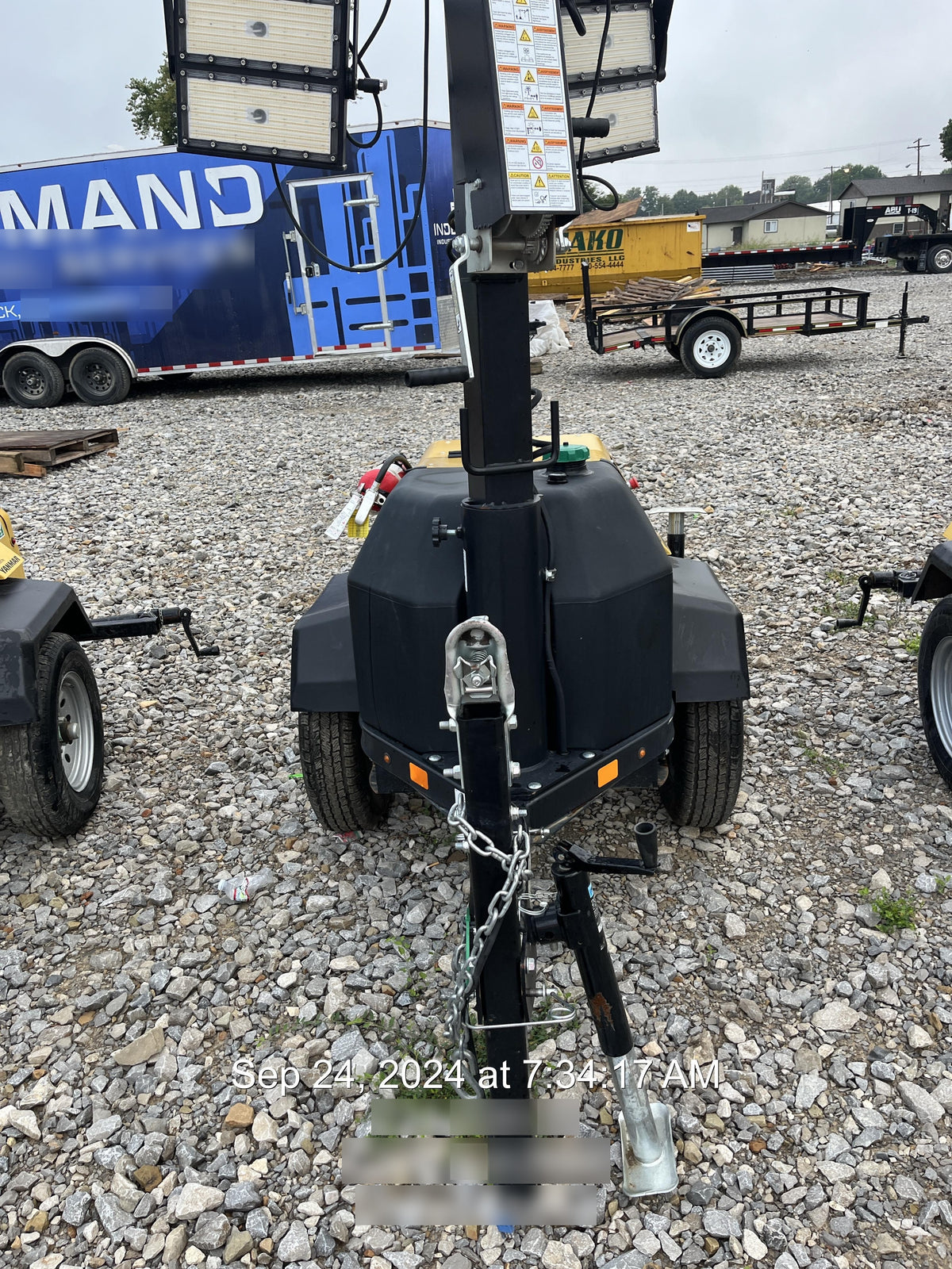 2022 Allmand NLV3GR (4) LED Light Fixture 350W, 23' Vertical Mast, 3kW Prime, Towable, ES Decals, T3