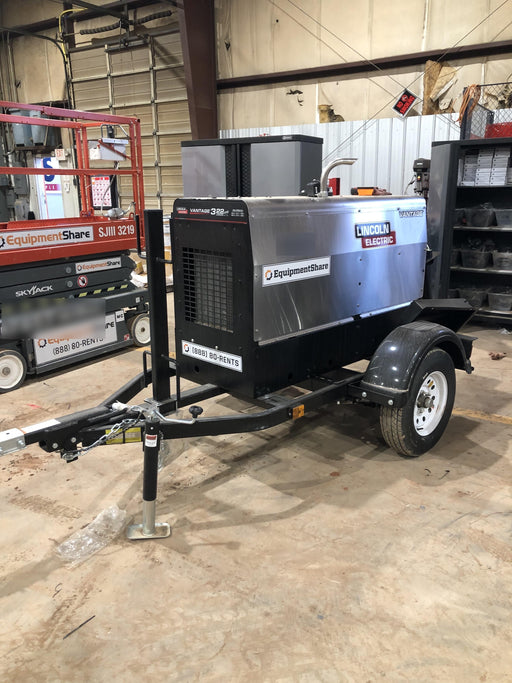 2019 Lincoln Electric Vantage 322 Ready-Pak 3, Two Wheel Trailer, Fender and Light Kit, Cable Rack