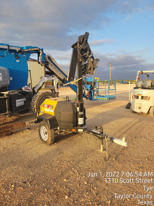 2021 Allmand NLV3GR (4) LED Light Fixture 350W, 23' Vertical Mast, 3kW Prime, Towable, Deep Sea L401, Leveling Jacks, Yanmar T4F 5.8hp