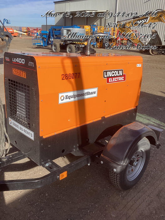 2022 Lincoln Electric LE400 Kubota V1505, Trlr, Cable Rack, Light Kit, ES Decals, T3