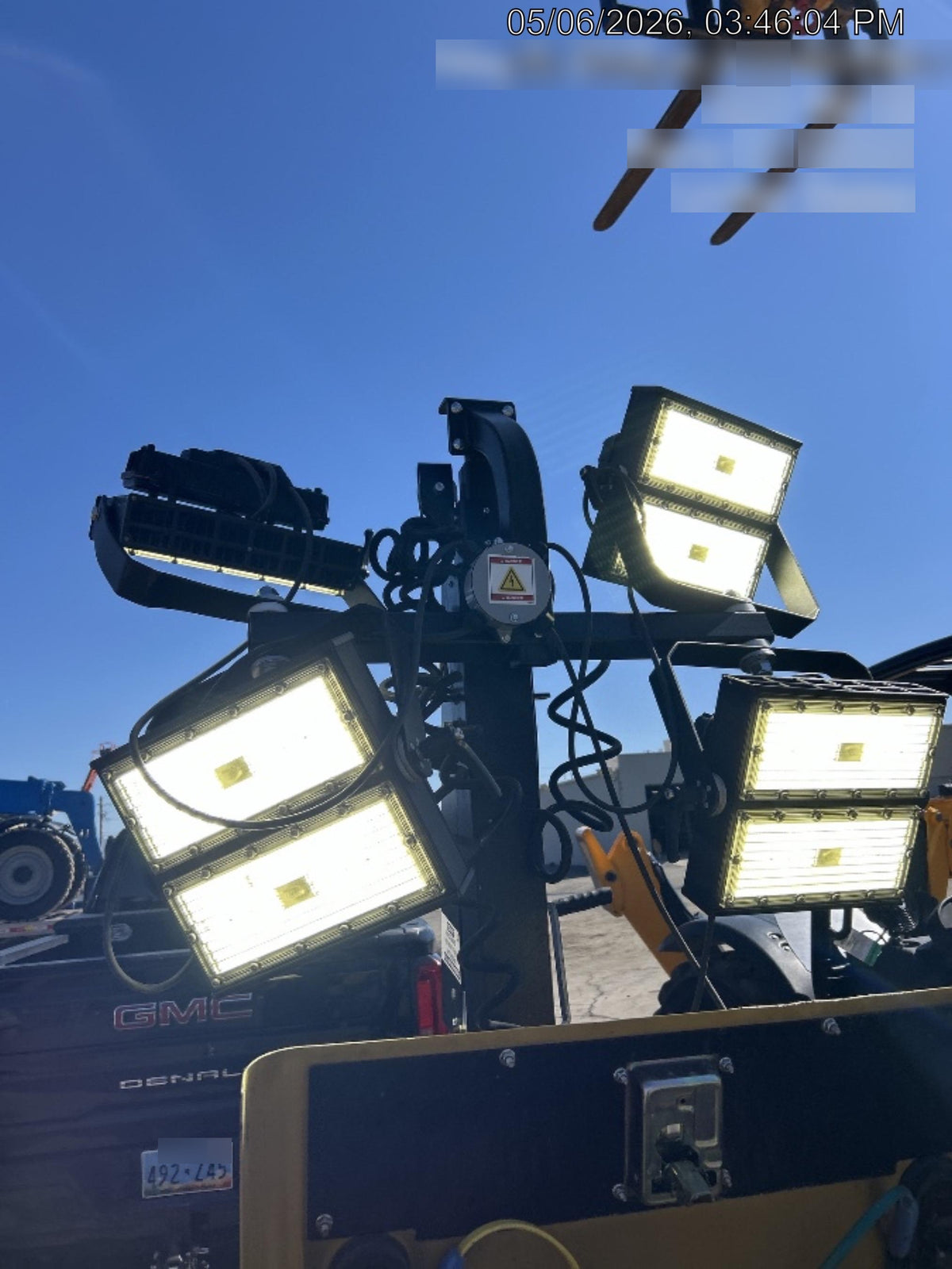 Allmand NLV3GR (4) LED Light Fixture 350W, 23' Vertical Mast, 3kW Prime, Towable, Deep Sea L401, Leveling Jacks, Yanmar T4F 5.8hp