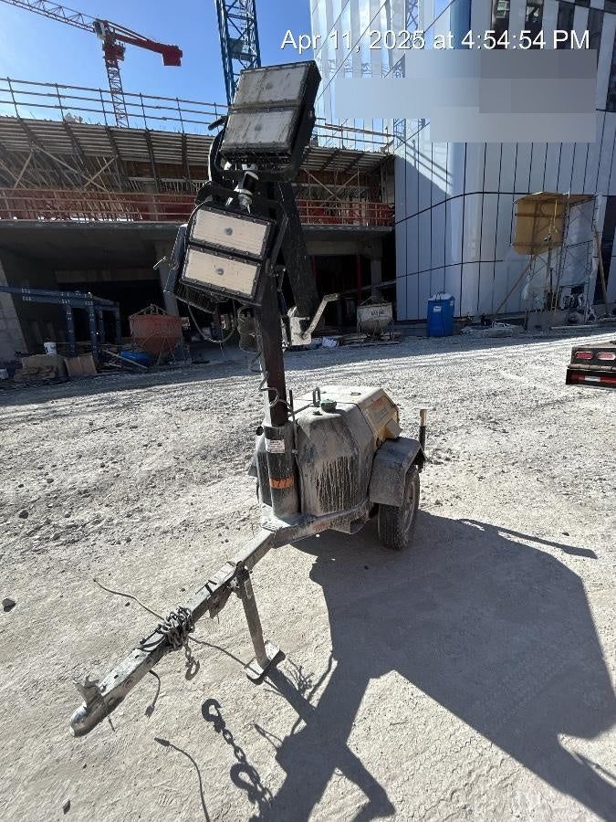 2022 Allmand NLV3GR (4) LED Light Fixture 350W, 23' Vertical Mast, 3kW Prime, Towable, Deep Sea L401, Leveling Jacks, Yanmar T4F 5.8hp