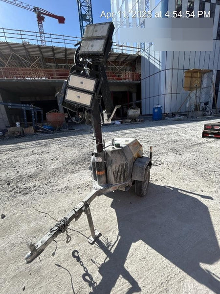 2022 Allmand NLV3GR (4) LED Light Fixture 350W, 23' Vertical Mast, 3kW Prime, Towable, Deep Sea L401, Leveling Jacks, Yanmar T4F 5.8hp