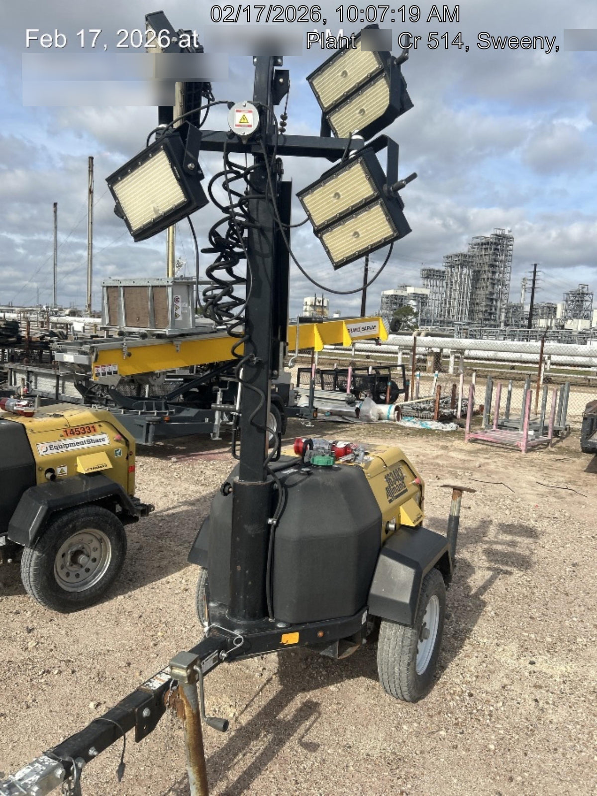 2021 Allmand NLV3GR (4) LED Light Fixture 350W, 23' Vertical Mast, 3kW Prime, Towable, Deep Sea L401, Leveling Jacks, Yanmar T4F 5.8hp