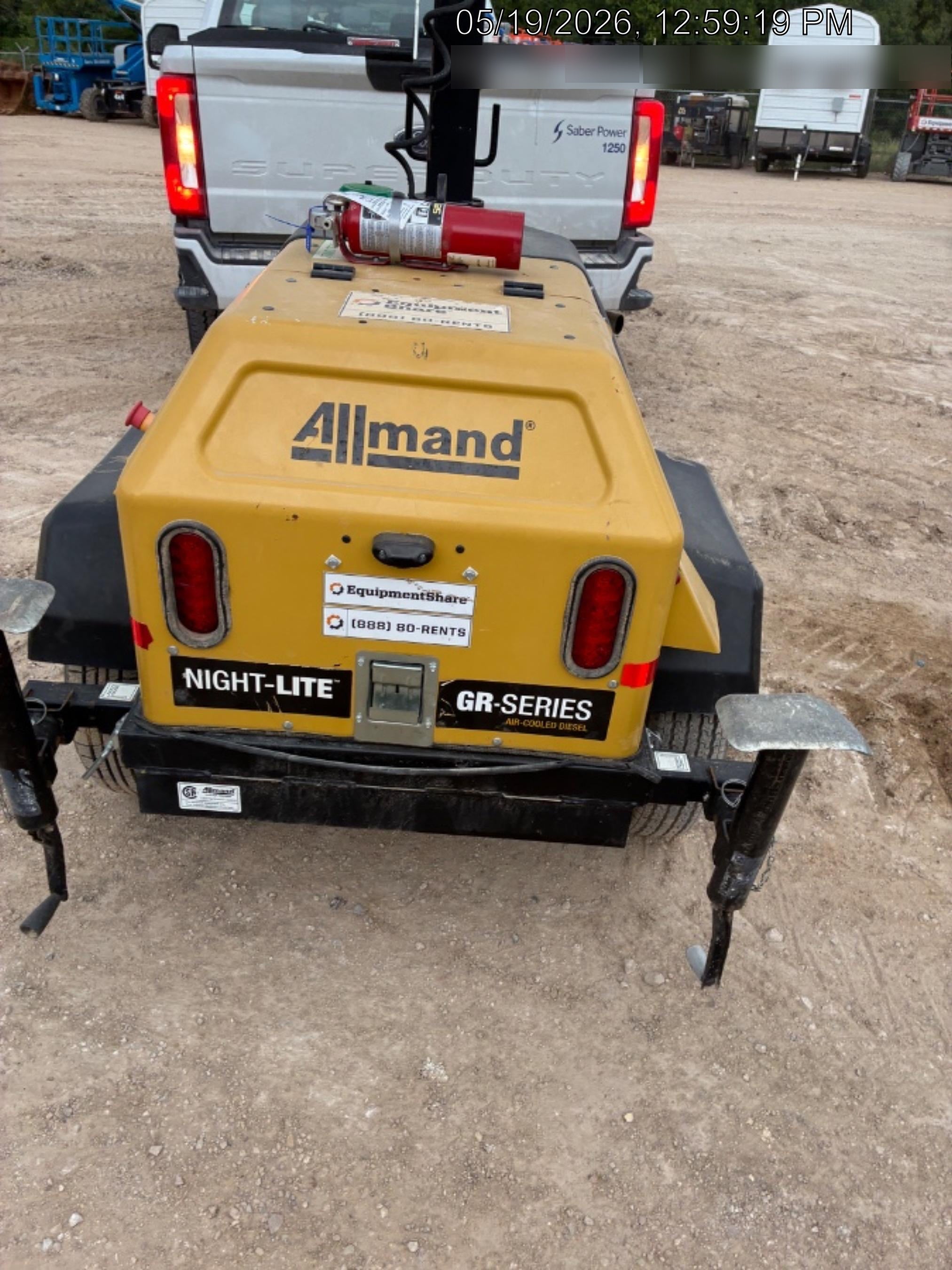 2022 Allmand NLV3GR (4) LED Light Fixture 350W, 23' Vertical Mast, 3kW Prime, Towable, Deep Sea L401, Leveling Jacks, Yanmar T4F 5.8hp