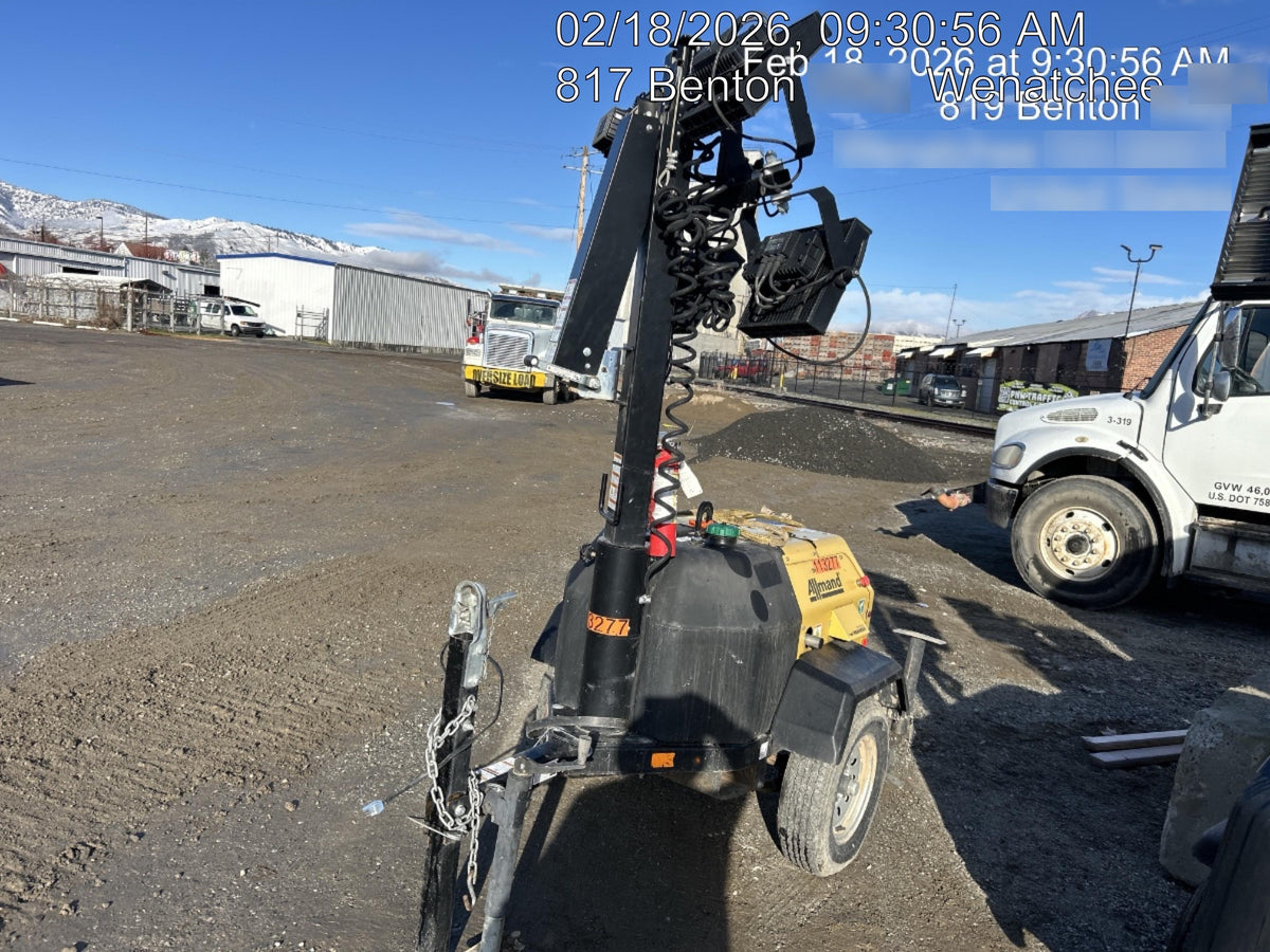 2020 Allmand NLV3GR (4) LED Light Fixture 350W, 23' Vertical Mast, 3kW Prime, Towable, Deep Sea L401, Leveling Jacks, Yanmar T4F 5.8hp
