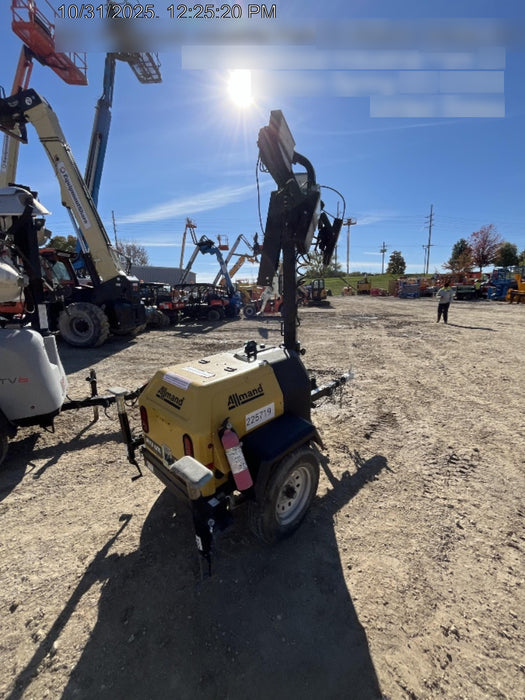 2022 Allmand NLV3GR (4) LED Light Fixture 350W, 23' Vertical Mast, 3kW Prime, Towable, Deep Sea L401, Leveling Jacks, Yanmar T4F 5.8hp