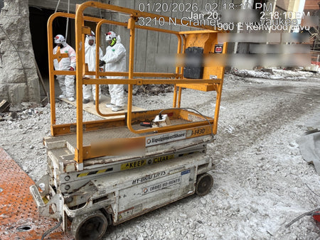 Custom Equipment HB-1430 Hy-Brid Scissor Lift
Platform capacity up to 670 lbs
Working height up to 20 ft
Weighs under 1,700 lbs
Non-marking wheels