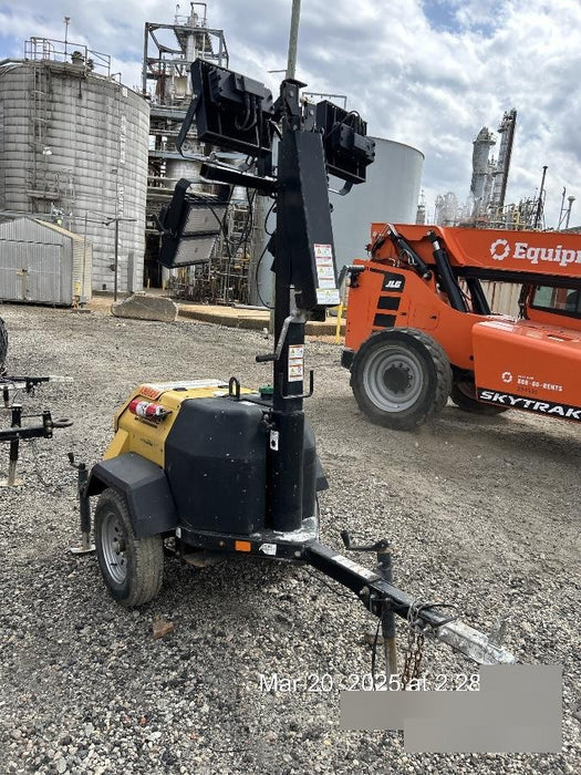 2021 Allmand NLV3GR (4) LED Light Fixture 350W, 23' Vertical Mast, 3kW Prime, Towable, Deep Sea L401, Leveling Jacks, Yanmar T4F 5.8hp