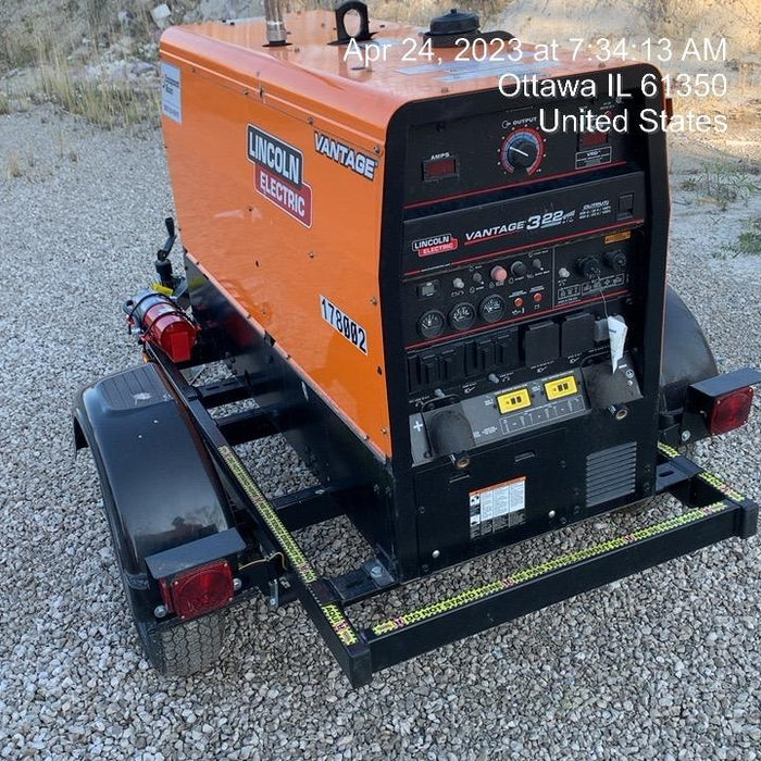 2021 Lincoln Electric Vantage 322 Vantage 322 Ready Pak 3 w/ Decals, ORANGE (includes trailer, cable rack, fender light kit) NO Telematics