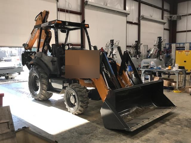 2019 Case 580N EP Canopy, 4WD, 1-Way Aux Hydraulics, Pilot Controls, Ride Control and Loader Aux Hydraulics, 900 LB. Front CWT, 82" HD LONG LIP (1 CU. YD.) W/BOCE AND LIFT EYES, FLIP OVER/STABILIZER PADS COMB