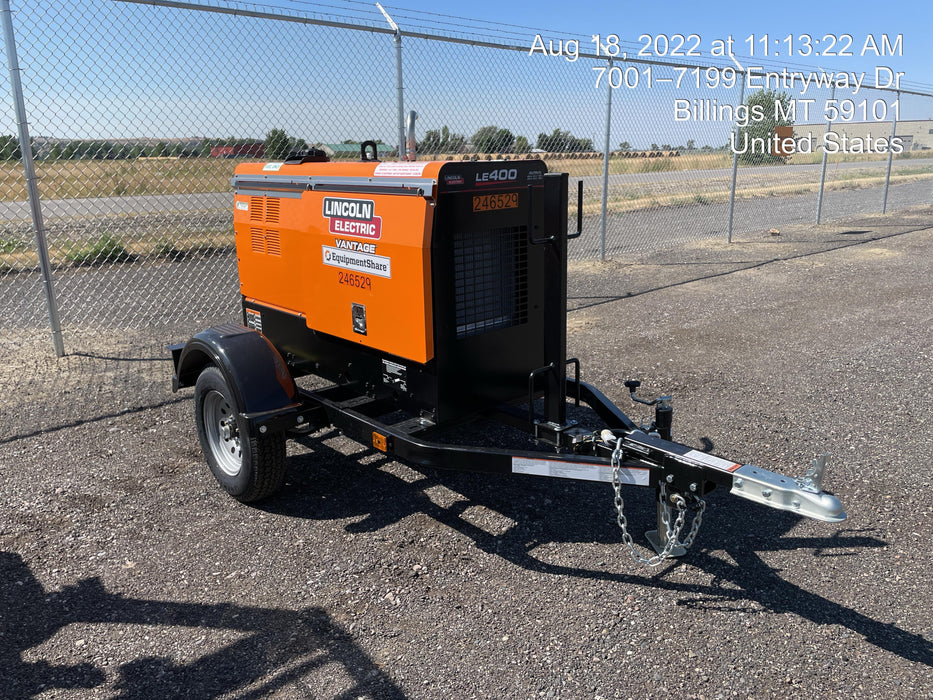 2022 Lincoln Electric LE400 Kubota V1505, Trlr, Cable Rack, Light Kit, ES Decals, T3