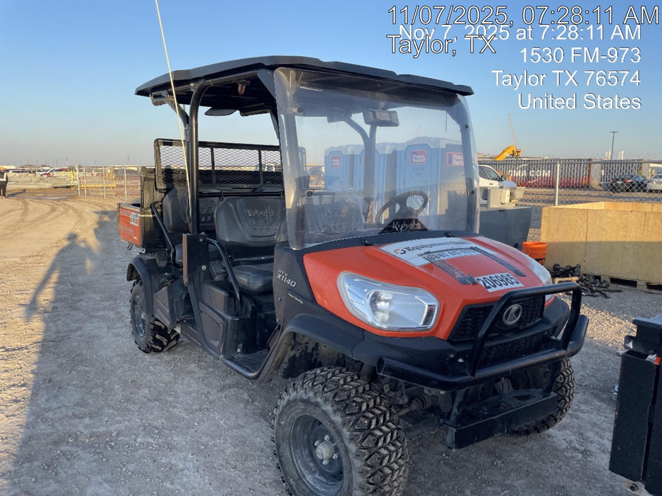 2022 Kubota RTV-X1140W-H Plastic Canopy, Windshield Acrylic Clear, LED Strobe Light, Wire Harness Kit, Back up Alarm