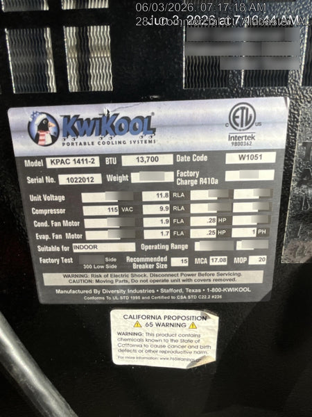 2022 KWIKOOL KPAC1411-2