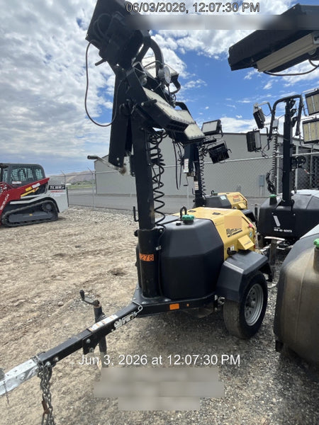 2020 Allmand NLV3GR (4) LED Light Fixture 350W, 23' Vertical Mast, 3kW Prime, Towable, Deep Sea L401, Leveling Jacks, Yanmar T4F 5.8hp